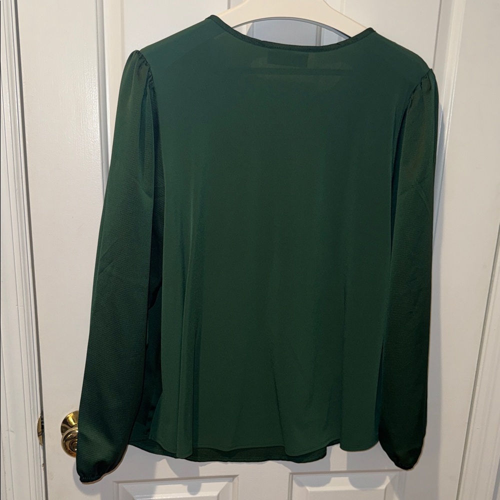 Lane Bryant Green V-Neck Blouse - Picture 5 of 6